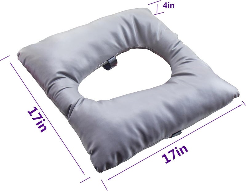 ZXMOBY Bedside Soft Commode seat Cushion, Thick Pad PU Cover with Fixing Straps for Commode Chair, Washable Toilet Seat Cushion Warmer for Elderly Adults - Image 5